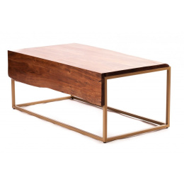 Nowoczesny drewniany stolik kawowy ORSO ALURO drewno i metal