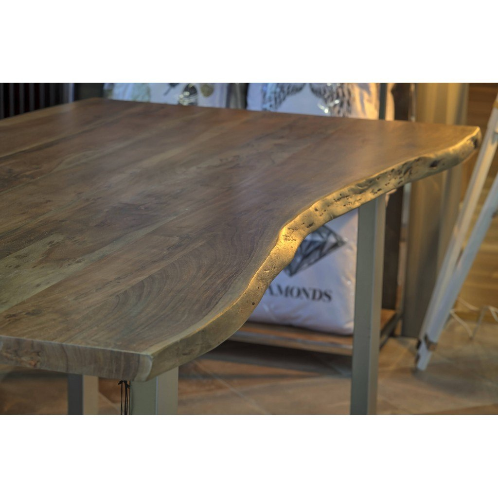 Stół drewniany na żelaznych nogach DANTE ALURO