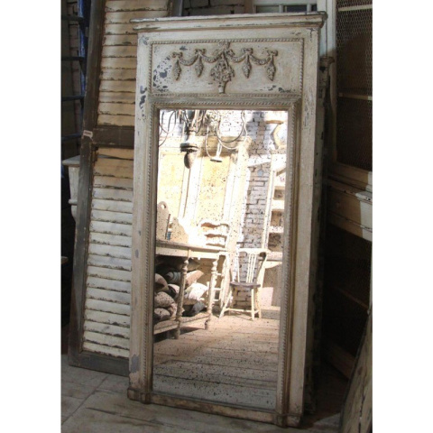 Drewniane duże postarzane lustro prowansalskie PROVENCE Chic Antique