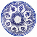 Marokańska niebieska umywalka nablatowa rękodzieło