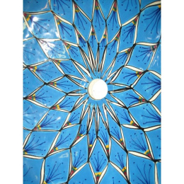 Ręcznie zdobiona niebieska umywalka z Meksyku