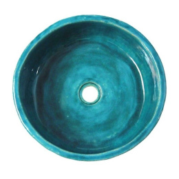 Niebieska umywalka z ceramiki - rzemiosło artystyczne