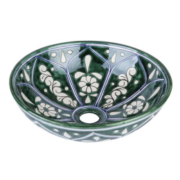 Zielona meksykańska umywalka ceramiczna mini