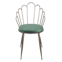 Metalowe krzesło tapicerowane w stylu glamour