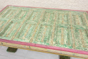 Duża indyjska drewniana kolorowa ława z recyklingu