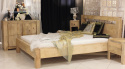 Nowoczesne jasne łóżko z drewna mango z Indii