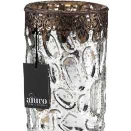 Piękny szklany lampion srebrny FALGUNI ALURO M