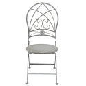 Metalowy szary stolik i dwa krzesła do ogrodu