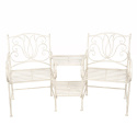 Białe krzesła ogrodowe ze stolikiem Clayre & Eef
