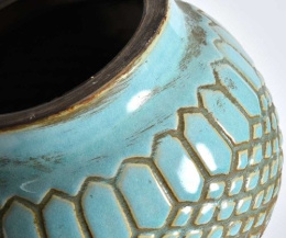 Ceramiczny lazurowy wazon donica AZZURRO OLD Belldeco A