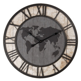 Nowoczesny duży zegar ścienny z mapą świata