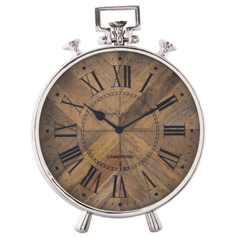 Stylowy zegar stołowy hampton z drewnianą tarczą