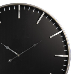 Czarny nowoczesny zegar ścienny okrągły