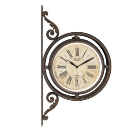 Dwustronny zegar dworcowy vintage Clayre & Eef