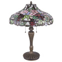 Stylowa lampa stołowa witrażowa w kwiaty TIFFANY