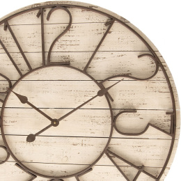 Duży drewniany zegar ścienny vintage