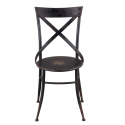 Czarne krzesło metalowe loftowe Clayre & Eef