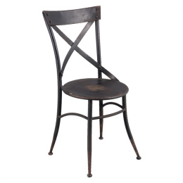 Postrzane krzesło metalowe w stylu francuskim