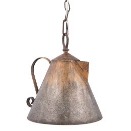 Rustykalna metalowa lampa wisząca czajnik Clayre & Eef