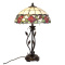 Stylowa lampa stołowa witrażowa w kwiaty TIFFANY
