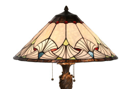 Duża elegancka stołowa lampa witrażowa TIFFANY