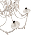 Metalowy biały żyrandol prowansalski z koralikami