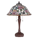Piękna stołowa lampa witrażowa w kwiaty TIFFANY