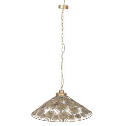 Złota ażurowa lampa wisząca retro metal Clayre & Eef