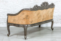 Sofa na wysokich nóżkach srebrna tapicerowana