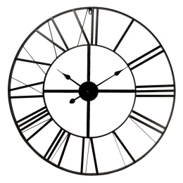 Okrągły ażurowy czarny zegar ścienny loft M