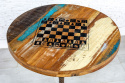 Okrągły stolik indyjski z szachownicą