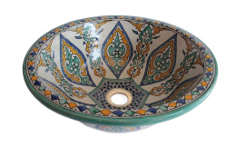 Wzorzysta umywalka marokańska nablatowa ceramiczna