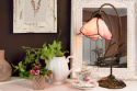 Elegancka witrażowa lampa stołowa kwiat TIFFANY