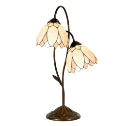Elegancka lampa stołowa kwiat TIFFANY Clayre & Eef