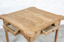 Kwadratowy drewniany stół tekowy z szufladkami