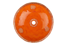Piekna artystyczna umywalka ceramiczna pomarańczoowa