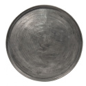 Aluminiowy okrągły stolik kawowy ze srebrnym blatem
