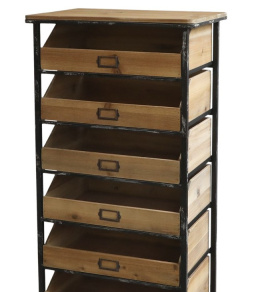 Regał loftowy z drewnianymi szufladami Chic Antique