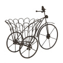 Metalowy stojak rower retro z koszem na kwiaty