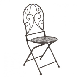 Metalowe krzesła ogroowe brąz 2 szt. prowansalskie
