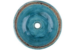 Turkusowa umywalka z ceramiki - rzemiosło artystyczne