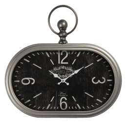 Owalny metalowy zegar ścienny w stylu francuskim
