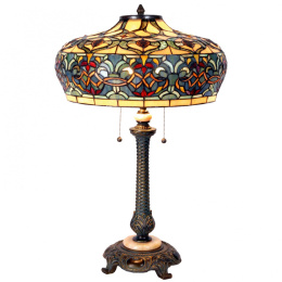 Piekna stylowa lampa witrażowa stołowa TIFFANY