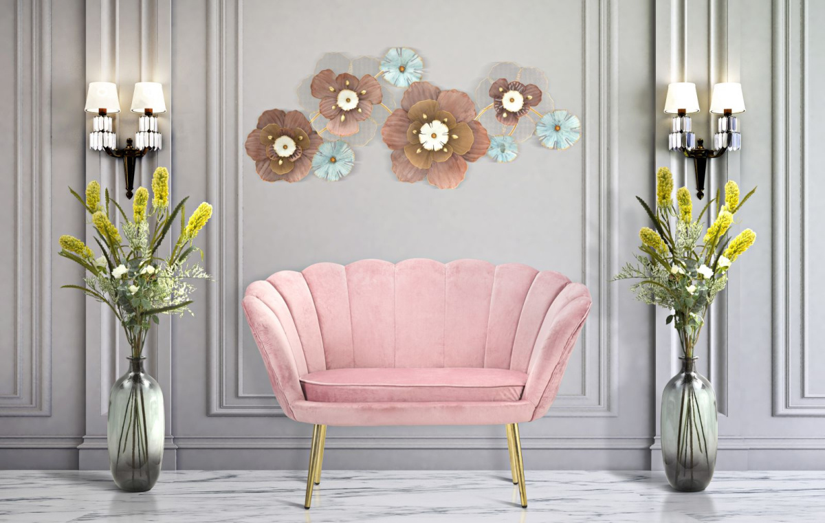 Sofa muszelka retro różowa VIENNA Mauro Ferretti