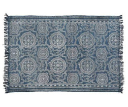 Bawełniany niebieski dywan Eco-Etno Belldeco 1