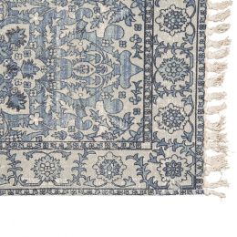 Granatowy dywan z frędzlami vintage 140x200