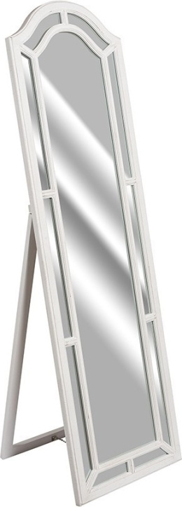 Postarzane białe lustro stojące w stylu francuskim GRIGIO Belldeco