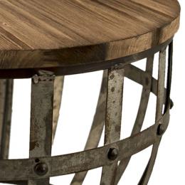 Loftowy stolik z drewnianym blatem Clayre & Eef