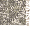 Szary dywan z frędzlami we wzory 140x200