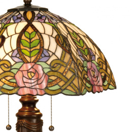 Duża lampa stołowa witrażowa w kwiaty TIFFANY